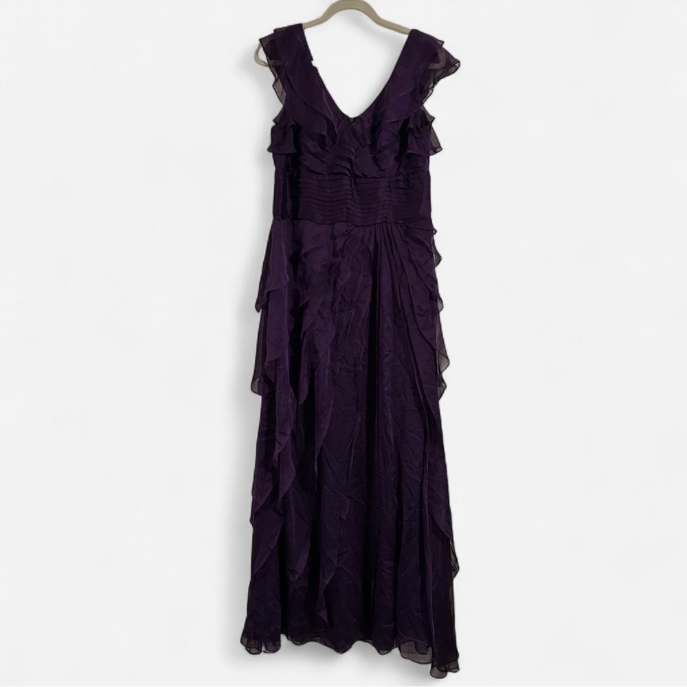 Adrianna Papell Purple Ruffle Tiered Maxi Dress - Picture 2 of 6
